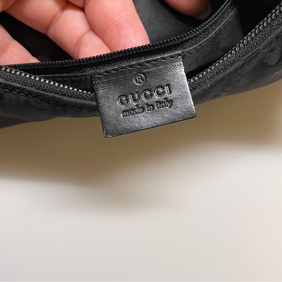 Gucci black tote bag canvas GG sac hobo shoulder bag - Picture 6 of 12